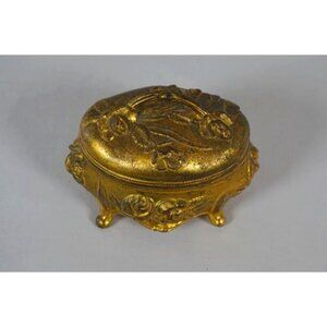 Brainard & Wilson Art Nouveau Bronzed Metal Jewelry Box Circa 1900s
